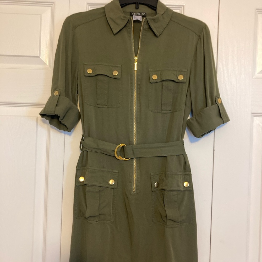 Olive Green Utility Dress